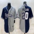 Nike Dallas Cowboys #20 Tony Pollard blue gray splits baseball jerseys Joint name-BD