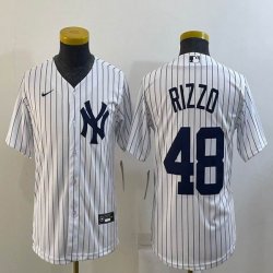 Youth Nike New York Yankees #48 Rizzo white majestic baseball Jersey-BD