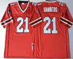 Atlanta Falcons #21 Deion Sanders Throwback Red NFL Jerseys