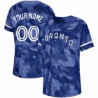 Custom Nike Toronto Blue Jays blue Pattern majestic baseball jersey-WBL