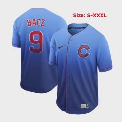 Nike Chicago Cubs #9 Javier Baez Blue drift baseball jersey