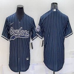 Nike Cowboys blank blue baseball jerseys Joint name-BD 02