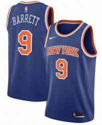 Nike New York Knicks #9 R.J. Barrett Blue NBA basketball jersey