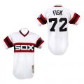 Chicago White Sox 72 Fisk White mlb jersey