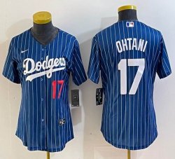 Women Los Angeles Dodgers #17 Shohei Ohtani Nike blue throwback baseball Jersey -BD