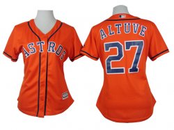 women Houston Astros Jose Altuve 27# orange mlb jersey