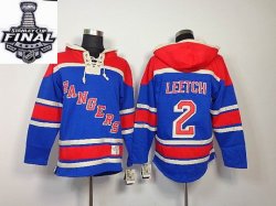 2014 stanley cup Rangers #2 Brian Leetch Blue NHL Hooded Sweatshirt