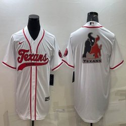 Nike Houston Texans white baseball jerseys Joint name-BD 01