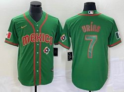 2023 World Cup Mexico #7 Julio Urias green red majestic baseball jerseys 63