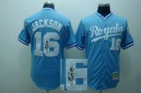 kansas city royals #16 jackson throwback skyblue mlb Signature jersey