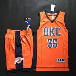 Oklahoma Thunder 35 Kevin Durant orange nba suits