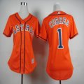 women Houston Astros #1 Carlos Correa orange MLB baseball Jerseys