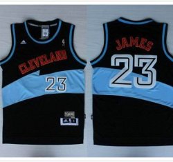 Cleveland Cavaliers #32 LeBron James black skyblue Revolution 30 Swingman Road Jerseys