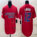 Puerto Rico Baseball #12 Francisco Lindor red 2023 World Baseball Classic Replica Player Jersey 01