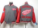 Detroit Red Wings gray hockey Stitched Jackets