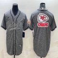 Nike Kansas City Chiefs blank Hemp grey baseball jerseys Joint name-BD 01