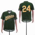 Oakland Athletics #24 green gold throwback baseball jersey-sg