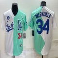 Nike Los Angeles Dodgers #34 Fernando Valenzuela green white splits majestic baseball Jerseys-BD 03