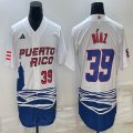 Puerto Rico Baseball #39 Edwin Diaz white 2023 World Baseball Classic Replica Player Jersey 04