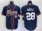 Nike Detroit Tigers #28 Javi Baez dark blue majestic baseball jerseys Joint name -BD