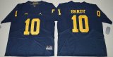 2016 Jordan Brand Michigan Wolverines Tom Brady 10 College Football Elite Jersey - Navy Blue