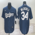 Nike Los Angeles Dodgers 34 Fernando Valenzuela blue majestic mlb jersey 01