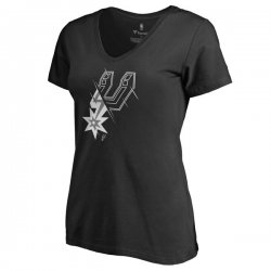 Women\'s San Antonio Spurs Fanatics Branded Black X-Ray Slim Fit V-Neck T-Shirt