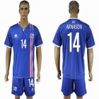 2016 Iceland team ARNASON #14 blue soccer jerseys home