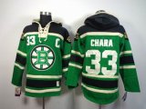 reebok Boston Bruins #33 CHARA green NHL hooded sweatshirt