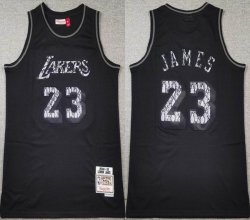 Los Angeles Lakers #23 LeBron James Black throwback NBA Basketball jersey-TY