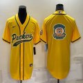 Nike Green Bay Packers yellow baseball jerseys Joint name-BD 01