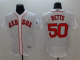 Boston Red Sox #50 Mookie Betts white Flexbase Authentic Collection Jersey