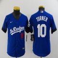 Youth New Nike Los Angeles Dodgers #10 Justin Turner blue majestic baseball Jersey city version