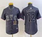 Youth Nike New York Mets #12 Francisco Lindor gray majestic mlb jerseys majestic baseball jerseys 03