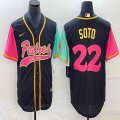 Nike San Diego Padres #22 Juan Soto black red green majestic baseball jerseys Joint name 01