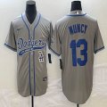 Nike Los Angeles Dodgers #13 Max Muncy gray majestic baseball Jerseys Joint name -BD 01