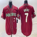 2023 World Cup Mexico #7 Julio Urias red majestic baseball jerseys 100