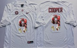 Alabama Crimson Tide #9 Amari Cooper White college football jersey(1)