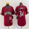 Youth 2023 World Cup Mexico #34 Fernando Valenzuela red blank majestic baseball jerseys 09