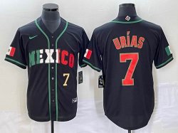 2023 World Cup Mexico #7 Julio Urias black majestic baseball jerseys 102