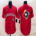 2023 World Cup Canada blank red majestic baseball jerseys 05