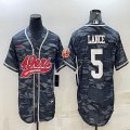 Nike San Francisco 49ers #5 Trey Lance gray camo baseball jerseys Joint name-BD 01