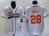 Nike Detroit Tigers #28 Javi Baez white Majestic baseball jerseys Joint name -BD 01