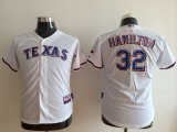 Texas Rangers Josh Hamilton #32 kids white mlb jersey