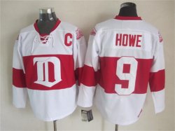 Detroit Red Wings Gordie Howe 9# white hockey jersey C patch