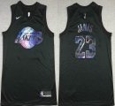 Nike Los Angeles Lakers #23 LeBron James black NBA jerseys-XD