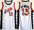 Shaquille O'Neal #13 White USA Basketball Team Jerseys