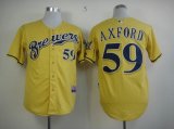 Milwaukee Brewers #59 John Axford yellow baseball Jersey