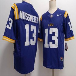 LSU Tigers#13 Garrett Nussmeier purple college football jerseys-XST