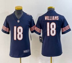 Youth Nike Chicago Bears #18 Caleb Williams blue Color Rush Limited Jersey